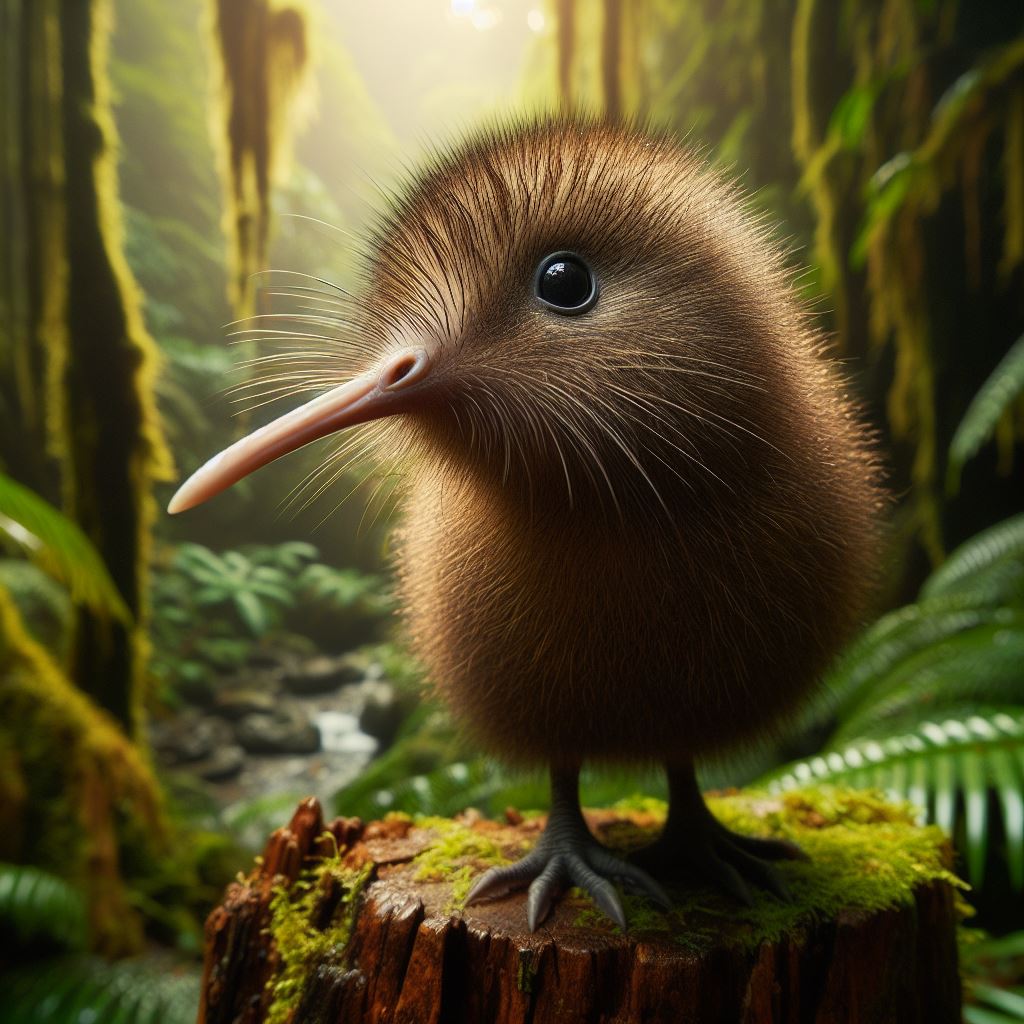 Endangered Bird Kiwi (Apteryx spp.)