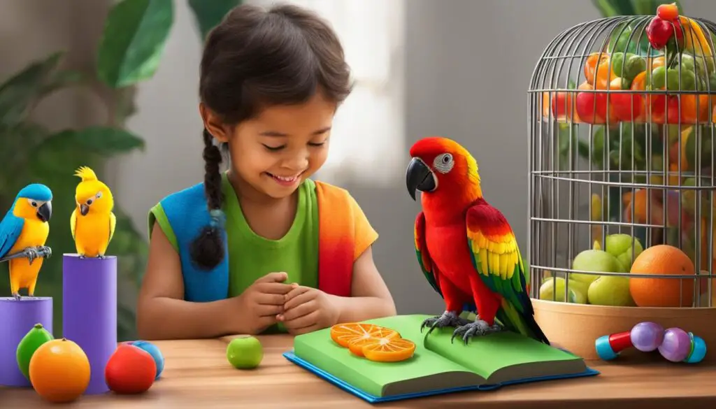 how to create a happy space for parrots and kids