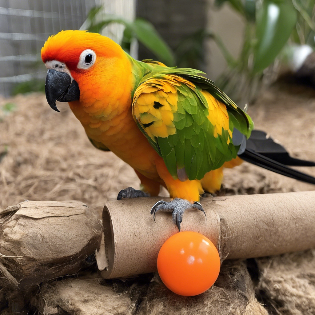 How often should I rotate toys in the conure cage?