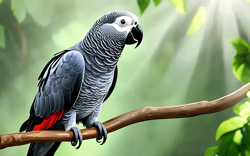 African Grey engaging in social interaction and vocal activities
