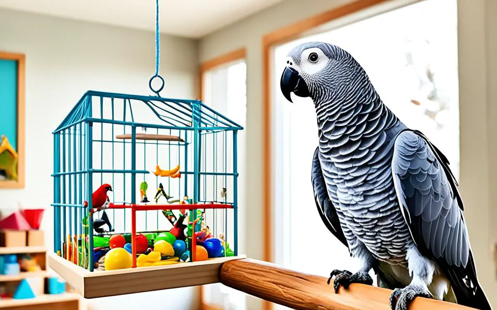 African Grey's bird-friendly home