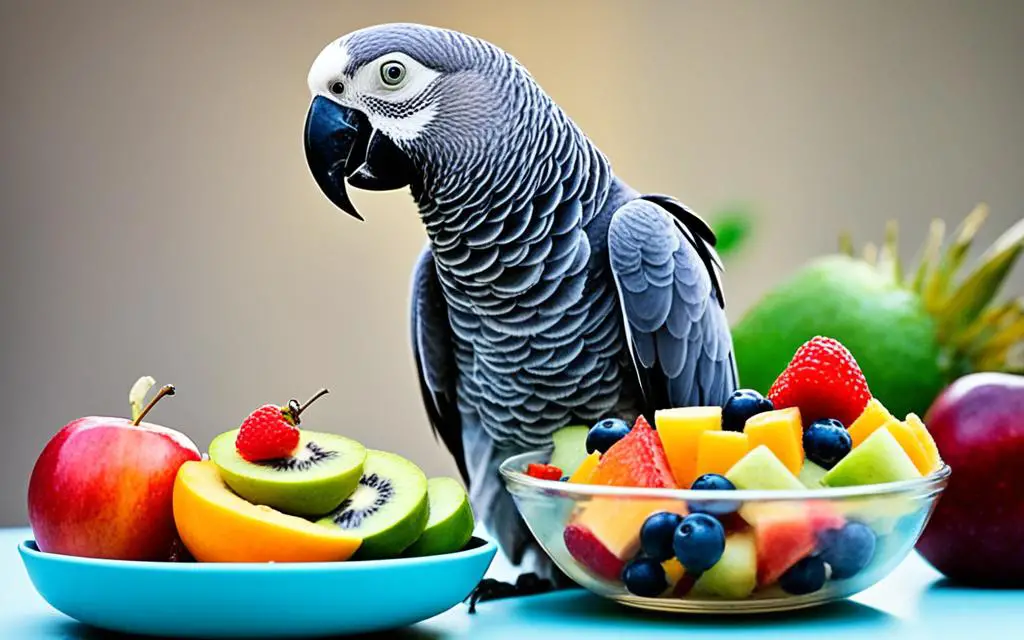 Fruit portion control for African Grey Parrot
