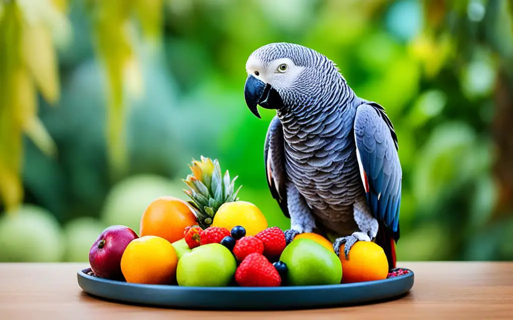 Nutritional benefits of fruits for African Grey Parrots