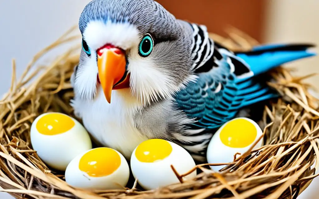 Pet Bird with Fake Bird Eggs