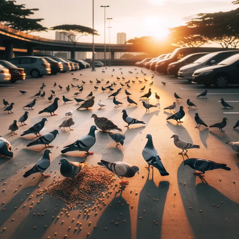 is it safe for birds to eat food left in the parking lots