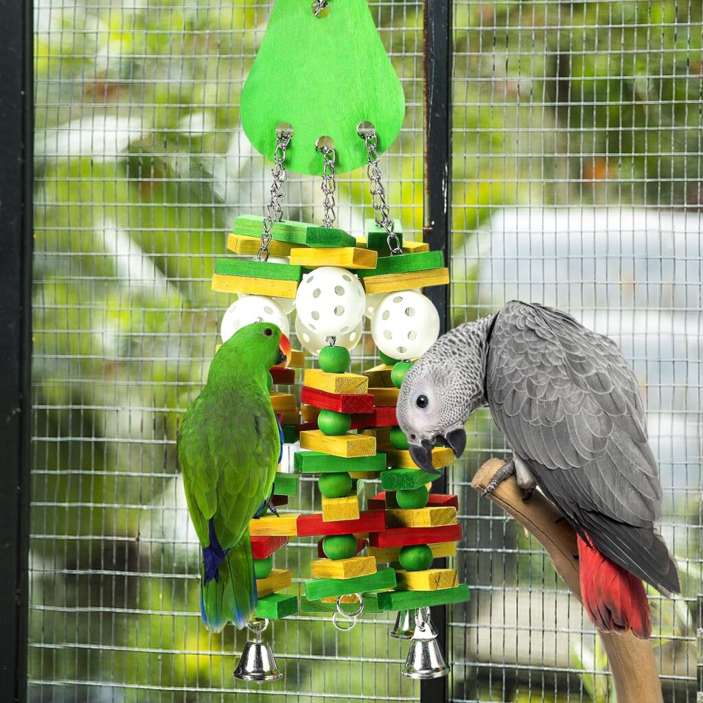 MEWTOGO Large Bird Parrot Toys for Cockatoos African Grey Macaws and Amazon Parrots