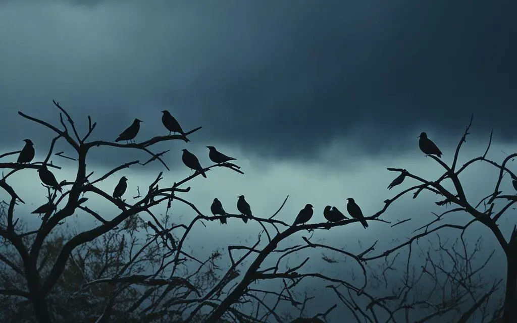Birds sensing stormy weather