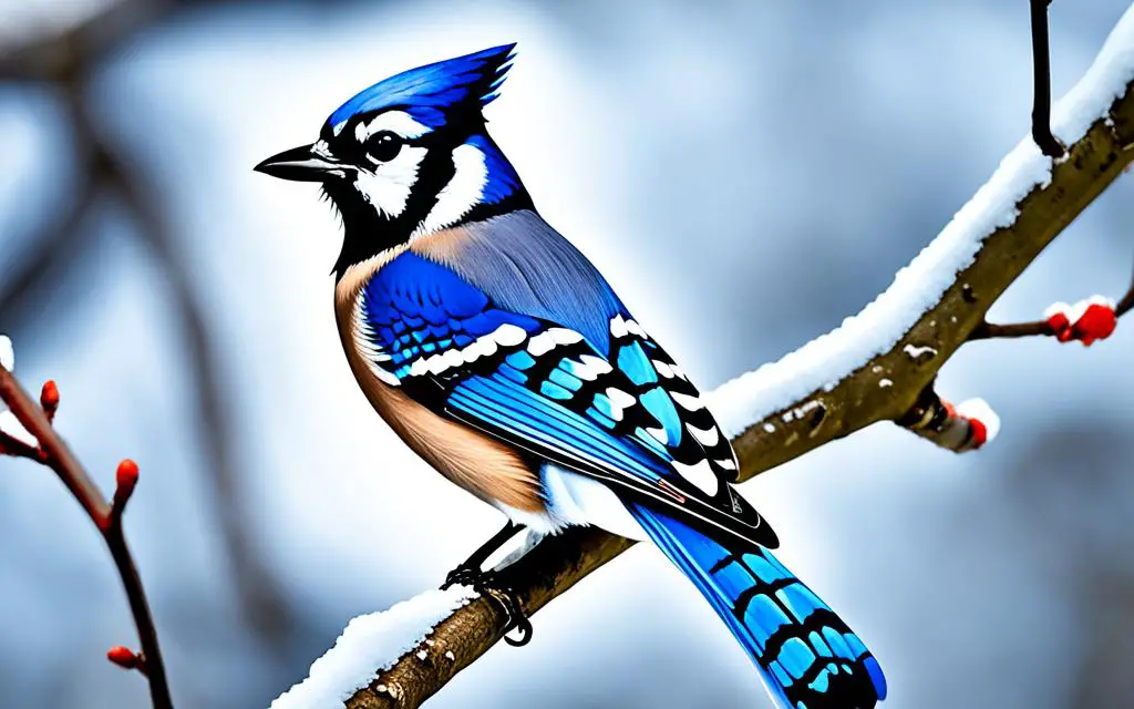 Colorful Blue Jay with Crest