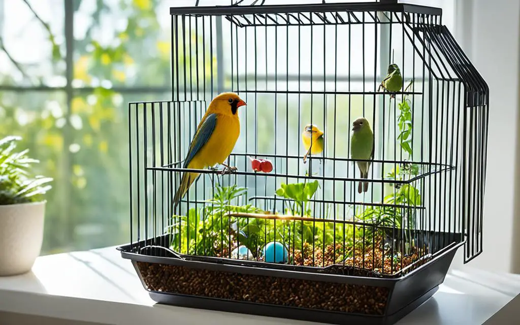 bird cage location with natural light