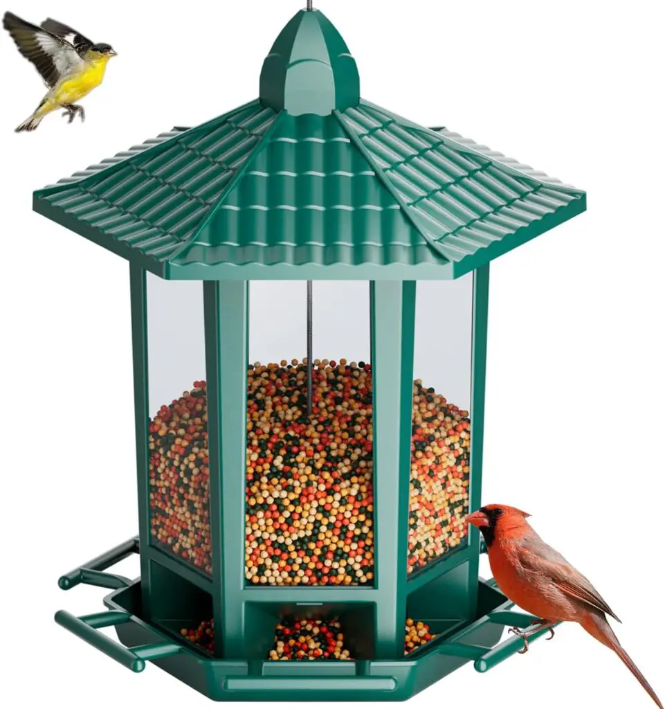 2 Pack Bird Feeders for Outdoor Hanging, Retro Pagoda Design Fun Installation Bird Feeder, Attracting Wild Birds Chickadees Goldfinches Cardinals Finches and Sparrows