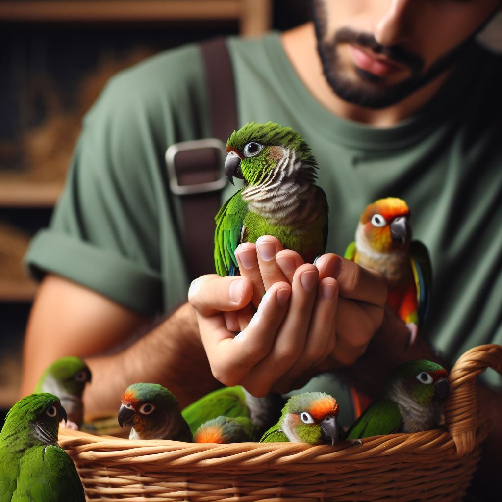 Best places to get a green cheek conure
A certified breeder caring for baby birds