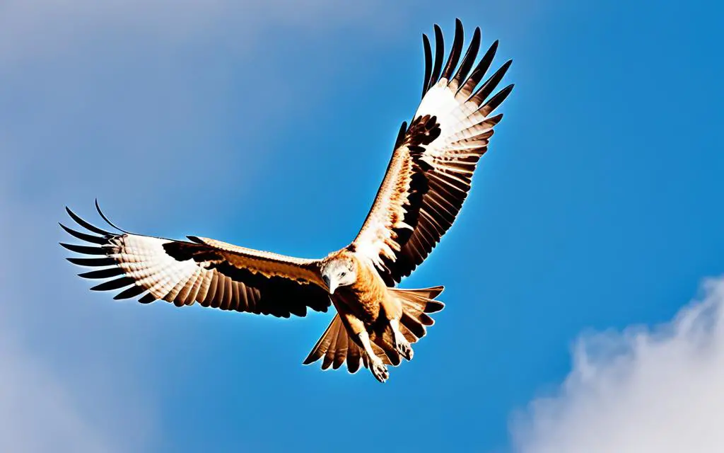 Rüppell's griffon vulture soaring
