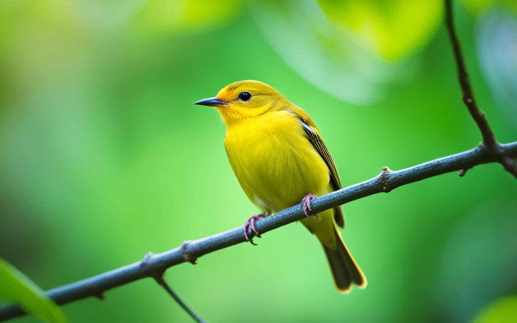 Yellow Cardinal perched on a branch