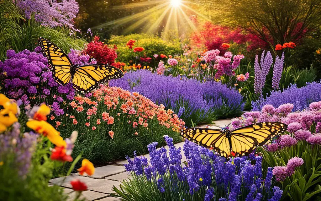 Colorful flowers for butterflies