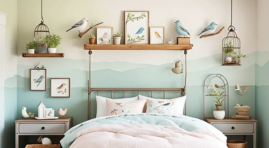 personalized bird-themed bedroom decor