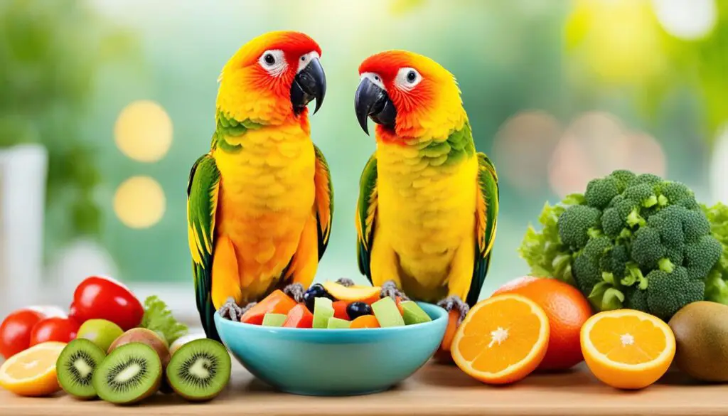 sun conure diet and health