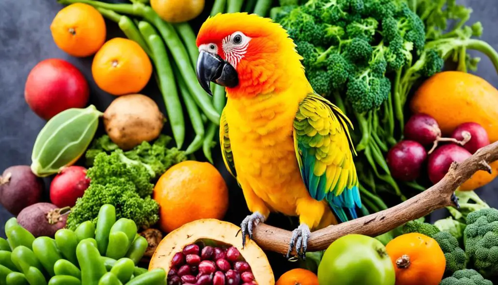 sun conure diet and nutrition