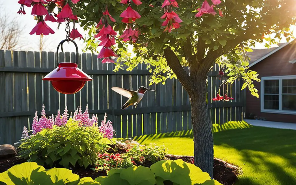 hummingbird feeder placement