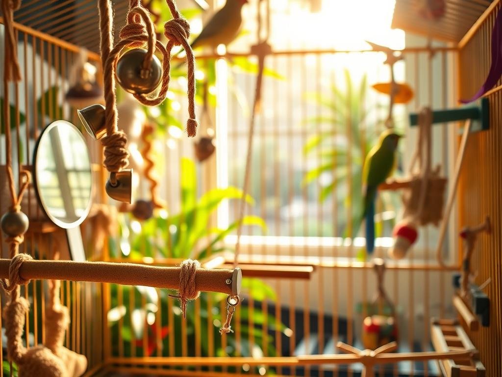 bird cage enrichment features