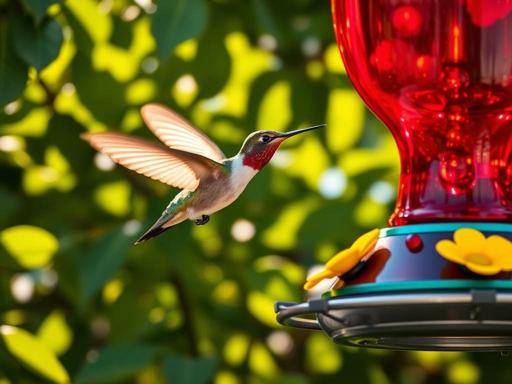 seasonal hummingbird feeding