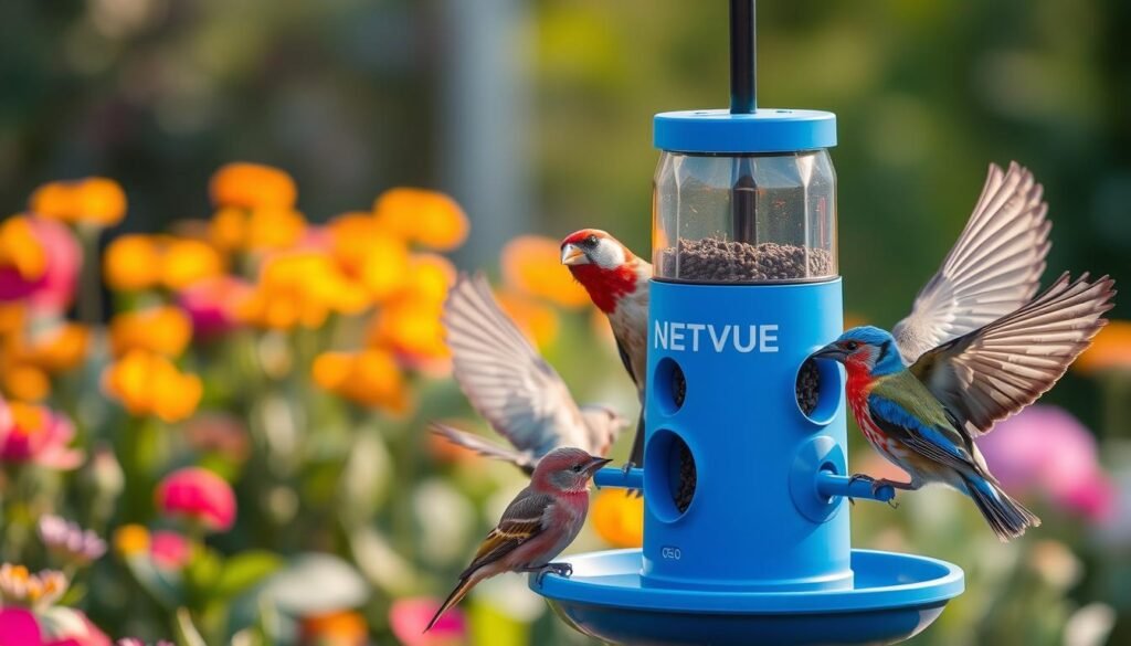 Diverse birds visiting the NETVUE by Birdfy AI Smart Bird Feeder with Camera