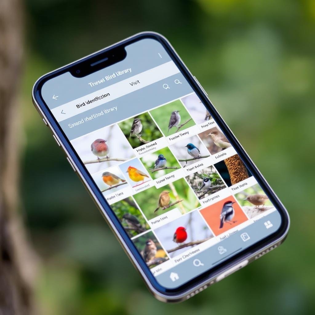 Smart bird feeder with camera solar powered app showing bird identification library
