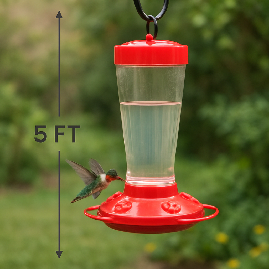 Hummingbird feeder ideal height