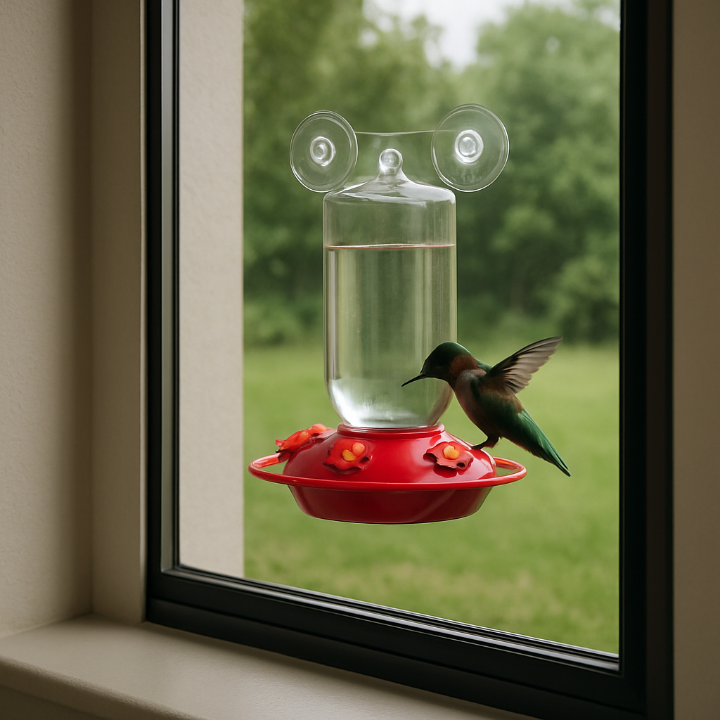 Hummingbird feeder safe window