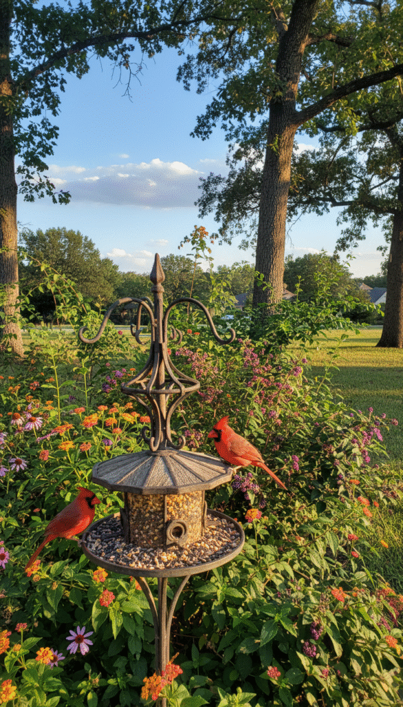 A vibrant scene showcasing a backyard in Tyler, Texas, designed to <a href=