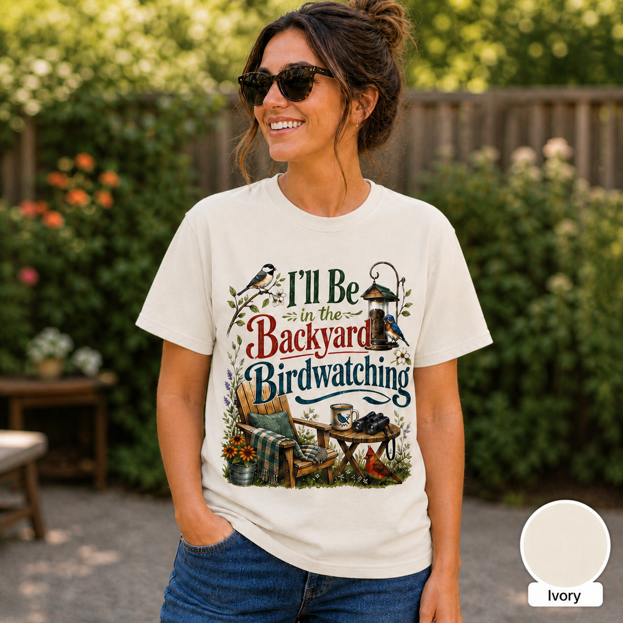I'll Be in the Backyard Birdwatching shirt