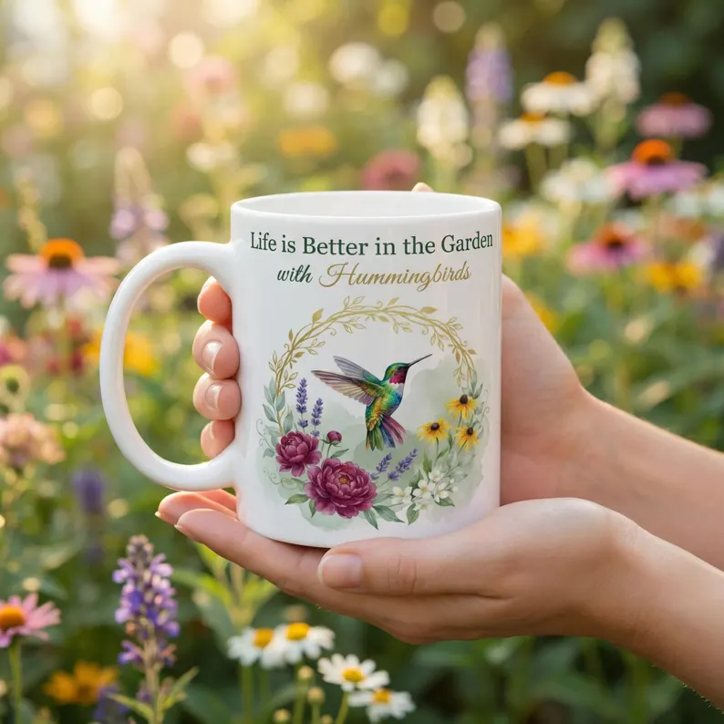 Life is Better in the Garden with Hummingbirds Mug